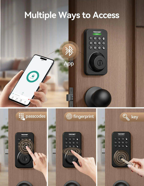 Built Tough Keyless Entry Door Lock With Rapid Fingerprint Keypad Smart App Control Auto Lock Design For Front Door No Sweat Install And Straightforward One Time Code Access