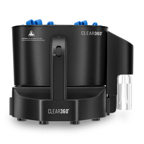 Electric Countertop Glassware Polisher Straight Up Makes Cleaning Your Favorite Tumblers A Total Game Changer Ditch The Soap And Paper Towels With This Portable Home Bar Essential That Delivers Flawless Shine Daily - black polisher with blue scrubbers.