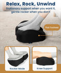 Memory Foam Under Desk Foot Rest For Home Office And Gaming, Ergonomic Foot Stool Elevates Feet, Improves Posture And Circulation, Washable Cover, Anti Slip Design, Desk Accessory For Long Work Sessions shown in use