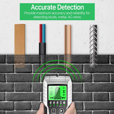 5 In 1 Stud Finder Wall Scanner With LCD Display Auto Calibration Beam Finder detecting wood, metal, AC wires on wall