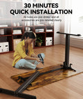 Sleek 48 Inch Electric Height Adjustable Standing Desk With Powerful Motor For Gaming And Office Setup in assembly.