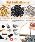 Badass 502Pcs Computer Screw Assortment Kit Featuring Rock Solid Motherboard Standoffs And Laptop Hardware For Pc Case Fan ATX Chassis SSD Optibay Drives, showing brass, galvanized, and nickel-plated screws.