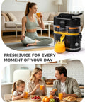 Amzpass Dual Head Electric Orange Juicer With Built In Cutter Citrus Squeeze Machine one touch auto press, black juicing oranges.