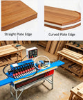 Knockout Automatic Woodworking Edge Bander For Curved And Straight Boards Dual Hot Melt Glue Adjustable Speed Auto Tape Break 110V showcased with straight and curved plate edges.