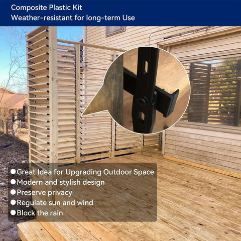 Outdoor Louvers Bracket Kit For Blinds And Shutters, Deck Sunblind Hardware Set To Angle Louvers, Regulate Sun And Privacy On 48 Inch Wide Deck, Each Set Holds Up To 11 Boards