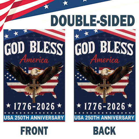 USA 250th Anniversary Garden Flag Yard Sign Double Sided Waterproof 12x18 Inch Outdoor Patriotic Banner With Full Color Printing