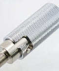 Chrome Quick Disconnect Antenna Fitting For 3/8-24 Threads displaying knurled grip and stainless steel body