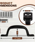 Heavy Duty Black Cast Iron Barn Door Handles 2 Pack For Shed And Garage Doors Includes Hardware And Pre Drilled Holes 6 1 4 Inches Tall