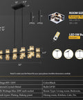 Diagram of Wagon Wheel 9 Light Farmhouse Chandelier In Matte Black 32 Inch Industrial Pendant Light Fixture With Specifications