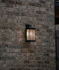 Farmhouse Outdoor Solar Wall Light Black Cast Aluminum Sconce Modern Coach Lantern With Transparent Solar Panel Technology And Warm White LED.