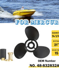 Upgrade Aluminum Outboard Boat Propeller For Mercury Mercruiser Alpha One Bravo, 135-300HP, 14.25 Dia X 21 Pitch, Right Hand