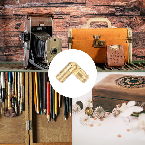 Invisible Brass Barrel Hinges 12 Pack Concealed 15x4mm for DIY Keepsake Boxes Cabinets; copper material close-up.