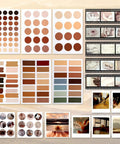 Complete Scrapbook Kit With 114 Pieces Aesthetic Supplies For Junk Journaling And Bullet Journaling Art Journaling And Vintage Collage Projects Perfect For Adults Beginners Craft Lovers Gift, showing stickers and cards.