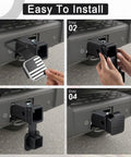 Installation steps for 2 Inch Rubber Trailer Hitch Cover With American Flag Design Universal Black Hitch Receiver Plug Cap