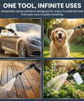 Heavy Duty High Pressure Washer Gun With Adjustable Jet Nozzle And 360 Degree Rotating Head Metal Wand Three Spray Modes And Foam Sprayer For Car Wash Patio Driveway And Lawn Cleaning in action
