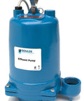 Heavy Duty Submersible Effluent Pump With Slick Stainless Housing, Rugged 1 HP Motor, Simple Single Phase Hookup, Steady 230 Volt Flow, Solid 12 Point 5 Amp Draw, No Fuss Setup For Moving Gray Water Smooth As Silk, blue corrosion-resistant pump