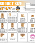 Brass Pipe Fittings Kit 262 Pieces With 156 Piece Plus 106 Piece Sets NPT Adapters Reducers Nipples Tees Elbows Plugs Caps