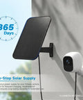 3.2W Solar Panel For Security Cameras Compatible With Arlo Essential XL Waterproof Charger mounted on wall