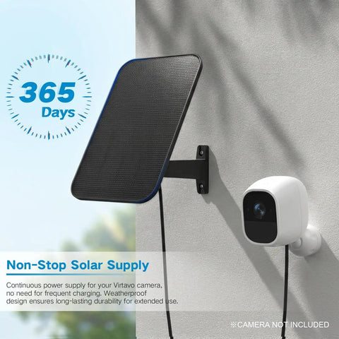 3.2W Solar Panel For Security Cameras Compatible With Arlo Essential XL Waterproof Charger mounted on wall