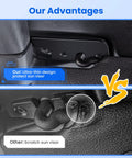 Comparison of sun visor mounting clips; top shows Heavy Duty Sun Visor Repair Kit For Jeep Wrangler JL JLU 2018 2023 And Gladiator JT 2020 2023 Aluminum Alloy Full Size Visor Mounting Clips Replacement With One Piece Design For Seamless Factory Look with ultra-thin design, bottom shows regular clip causing scratches.