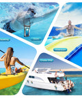 2 Pack Dope Floating Waterproof Phone Pouches With Large Capacity Dry Bag for Beach Swimming Rafting Boating shown in use