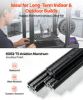 Five Piece 2040 Aluminum Extrusion Profile Kit with 2000 mm length and anodized black V Slot Linear Rail on 3D printer