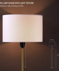 Drum Shade Standing Lamp with Pull Chain Switch, E26 Socket, Dope Modern Minimalist Floor Lamp in Antique Brass, linen shade