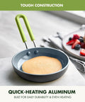 Mini Healthy Ceramic Nonstick Egg Pan Five Inch Round With Stay Cool Handle PFAS Free Dishwasher Safe Easy Cleanup