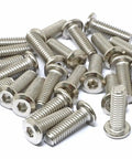 Close-up of Stainless Steel 304 Hex Socket Flat Head Cap Screws 5/16-18 X 1 Inch, 25 Piece Heavy Duty Furniture Bolts Set