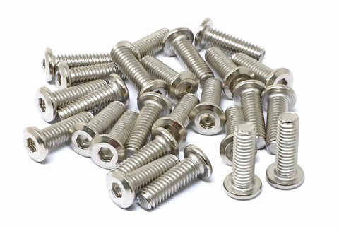 Close-up of Stainless Steel 304 Hex Socket Flat Head Cap Screws 5/16-18 X 1 Inch, 25 Piece Heavy Duty Furniture Bolts Set