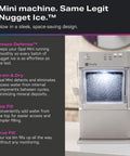 Legit Nugget Ice Maker, Portable Countertop Pellet Ice Machine, sleek mini design with visible ice bin and control panel.