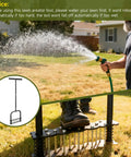 14 Spike Lawn Aerator Tool With Spring Loaded Design in use for effortless aeration in yard, showing manual grass aerator with automatic cleaning feature