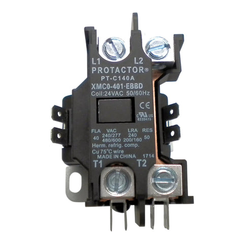 1 Pole 40 Amp Heavy Duty AC Contactor With 24V Coil UL Listed Enclosed Contacts for residential HVAC systems