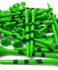 Neon Plastic Golf Tees Three And One Quarter Inch 40 Pack Ultra Bright Colors For Easy Visibility In Low Light Made In USA With Four Leaf Clover Shamrock Design Durable Plastic Golf Tees Bulk