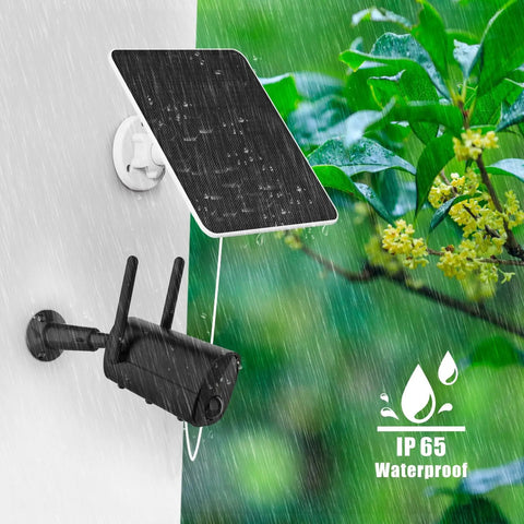 6W Solar Panel for Security Cameras, No-Fuss Easy Mount Outdoor 5V Charger with IP65 Waterproof Kit in Rain