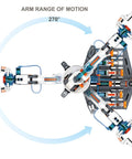 Top view of Hydrobot Arm Kit Hydraulic STEM Building Toy For Kids 12 Plus, showcasing 270° arm range of motion with water-powered hydraulics.