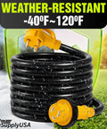 Coiled 30 Foot 50 Amp RV Extension Cord With 4 Prong 14-50P And Twist Lock SS2-50R, weather-resistant, outdoor setting
