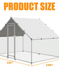Walk In Large Metal Chicken Coop With Waterproof UV Cover Farm Ready Outdoor All Weather Galvanized Steel Poultry Pen