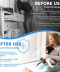 Heavy Duty Adjustable Window Security Bars Fit Sliding Or Vertical Frames Lock Your Spot Tight While Pulling In Fresh Air White Set Of Two No Hassle Anti Theft Window Jam Blocks used to secure window safely during the day.