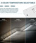 Image showing 12V Dimmable LED Step Lights For Indoors And Outdoors, 3 Color Temperature Options 3000K, 4000K, 5000K on stairs.