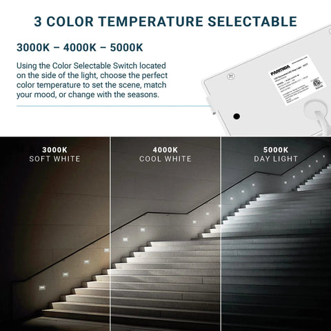 Image showing 12V Dimmable LED Step Lights For Indoors And Outdoors, 3 Color Temperature Options 3000K, 4000K, 5000K on stairs.