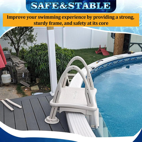 Deck Mount Conversion Kit For 7200 Roll Guard A-Frame Pool Ladders No Brainer Upgrade For Above Ground Pools Warm Gray Easy Install