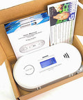 Low Level Carbon Monoxide Monitor For Home Office Classrooms And Retail Safety With Quick Alarm, digital display in box with manual