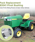 Premium Heavy Duty Steering Pivot Bushing 2 Pack For John Deere X700 X900 Riding Mower with steel construction, shown on mower.
