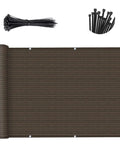 Brown Balcony Privacy Screen 3x10 Feet Heavy Duty Wind Screen For Outdoor Patio Deck Fence Backyard Privacy Net For Apartments UV Blocking Breathable Sun Shield Custom Size Options with included zip ties