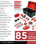 OSHA Compliant Lockout Tagout Kit With 85 LOTO Devices And Durable Toolbox Includes Locks Breaker And Valve Lockouts