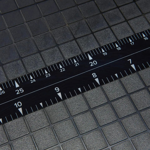 Close-up of ruler markings on Workhorse Heavy Duty 12 Inch Paper Cutter For Office And Crafts With Safety Guard And Blade Lock, Portable Guillotine Trimmer