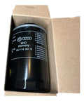 Open box showing Volkswagen Engine Oil Filter 06J 115 403 Q Replacement for VW engines, pro grade spin on filter