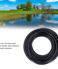Big Time 100FT 3/8 Inch Air Hose Plus Pond Tubing Kit For Pond Pump And Aerator System Built With Hella Strong PVC Giving Serious Durability And Leak Proof Performance You Really Gonna Dig This Heavy Duty Gear For Any Water Feature At Home. coiled black 3/8 inch 100 ft PVC pond air hose