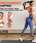Woman using Ankle Resistance Bands With Cuffs For Leg And Glute Workouts Adjustable 10 20 30 Lb Tension Ankle Straps at home.